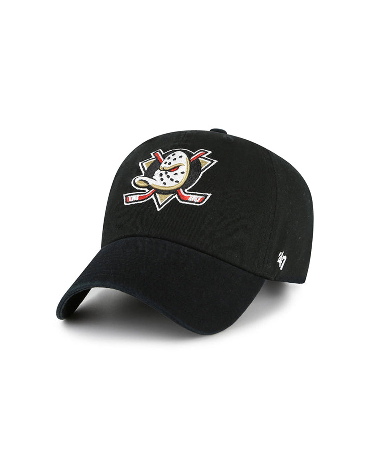 Casquettes 47 brand Nhl 47 Cleanup Anaduc Blk Black, vue de ¾ face
