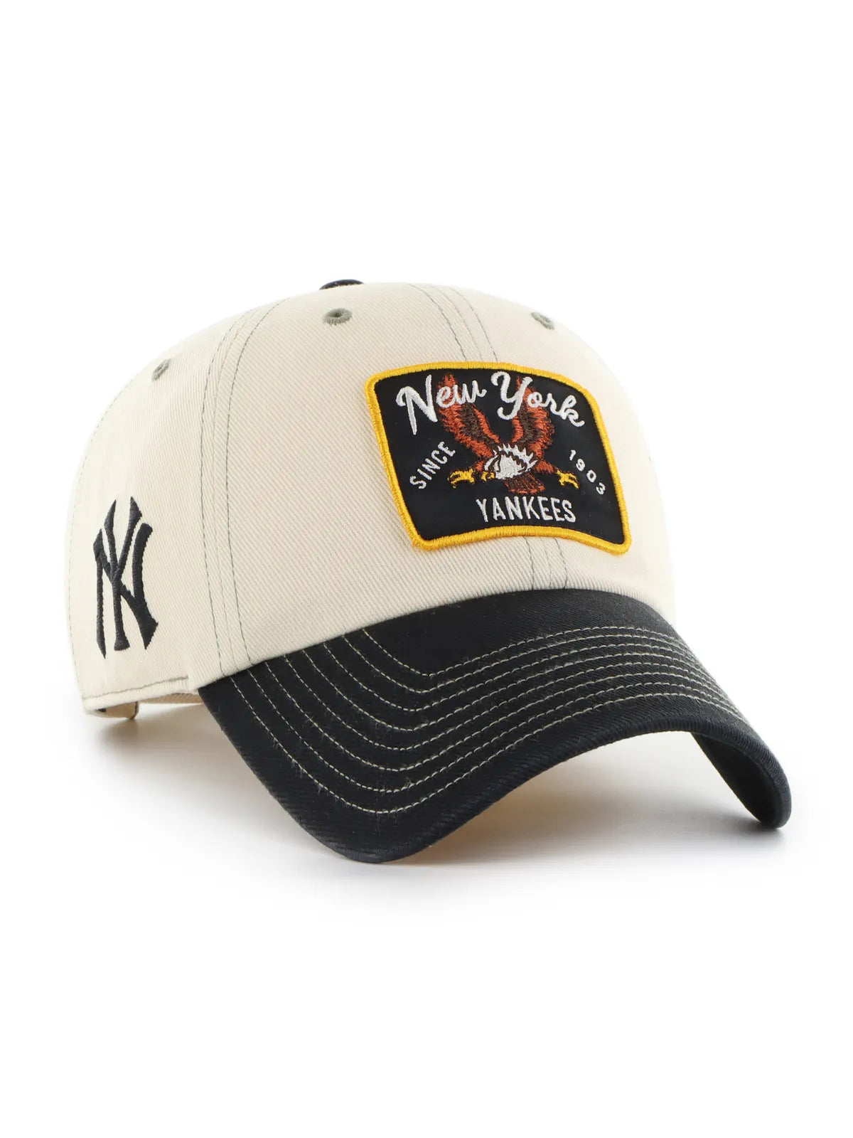 Casquettes 47 brand Mlb New York Yankees Keepsake 47 Clean Up Natural, vue avant 3/4 gauche