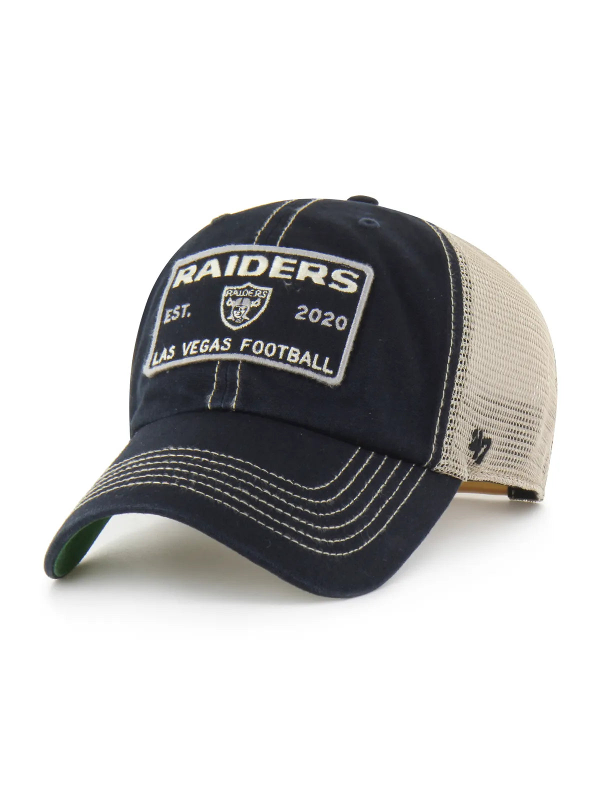 Casquettes 47 brand Nfl Las Vegas Raiders Wabash 47 Clean Up Vintage Black, vue avant