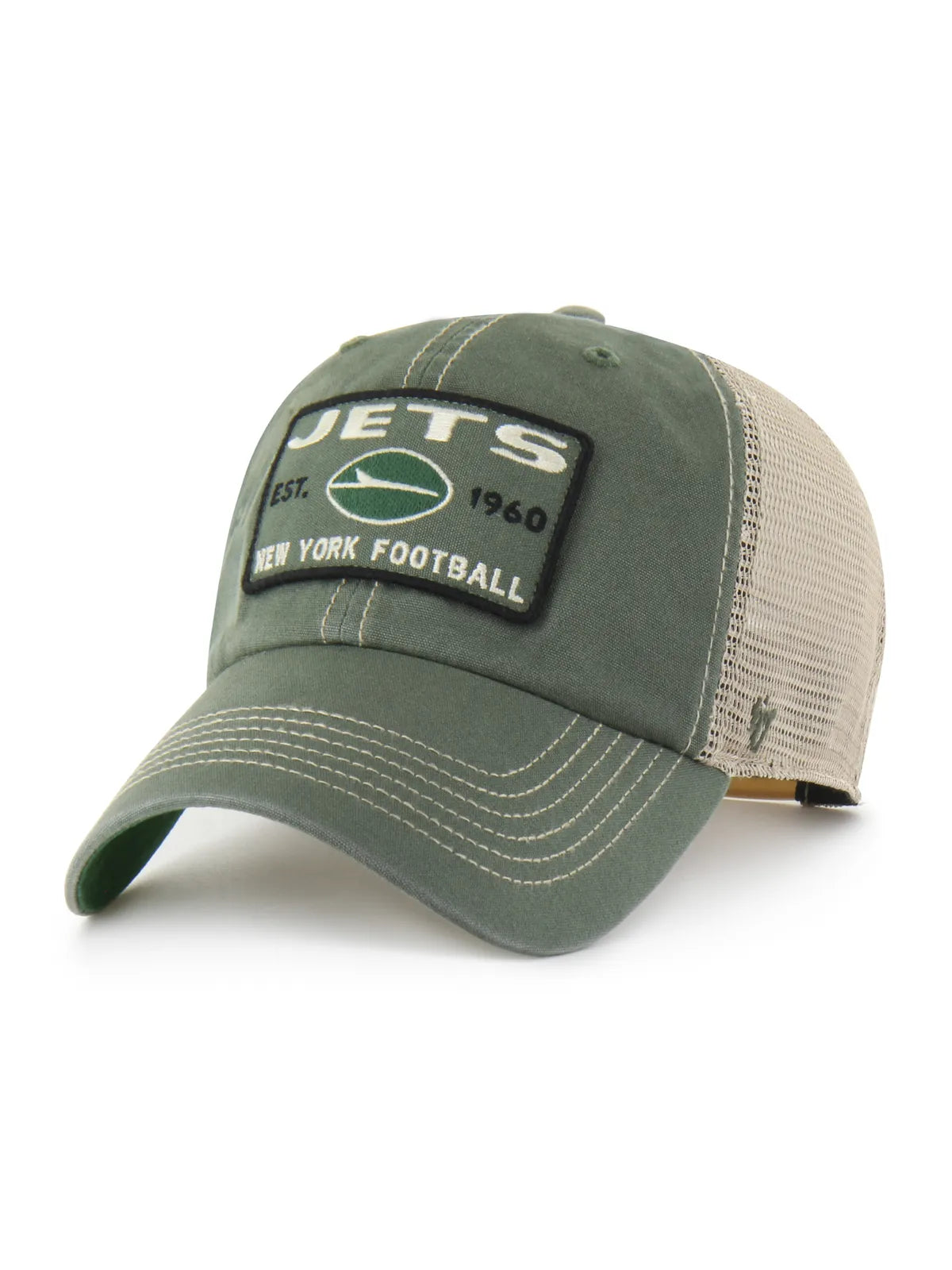 Casquettes 47 brand Nfl New York Jets Wabash 47 Clean Up Moss, vue avant