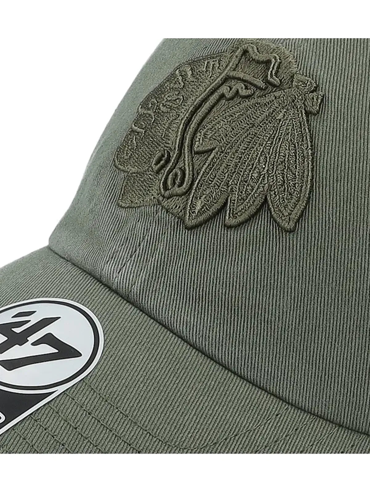 Casquettes 47 brand Nhl Chicago Blackhawks No Loop Label 47 Clean Up Moss, vue détail avant
