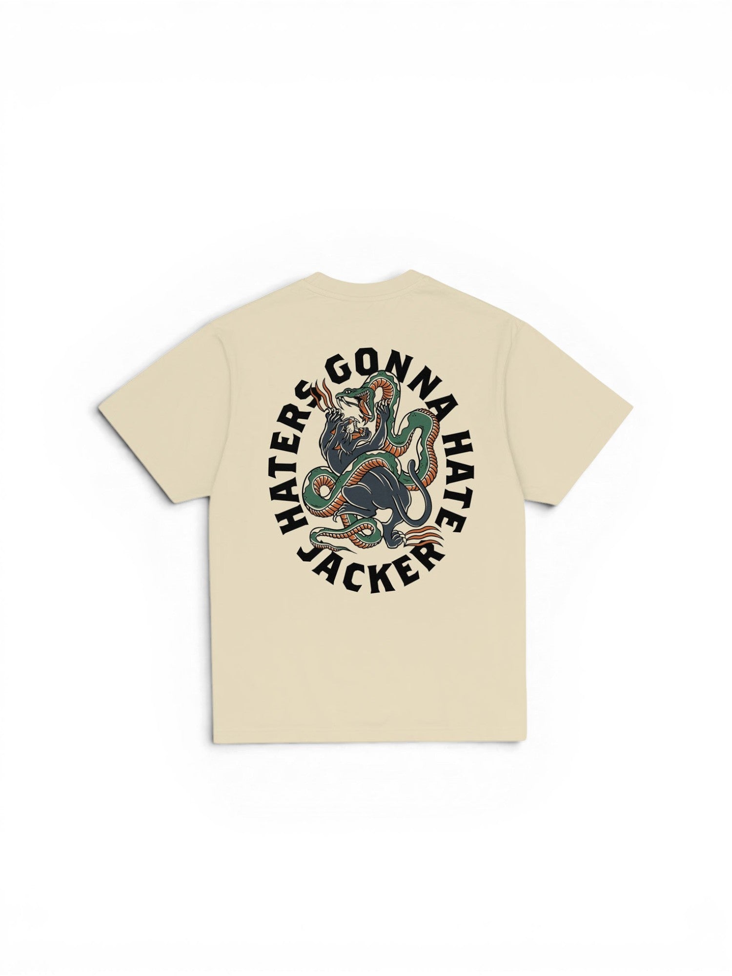 Vue t-shirt jacker hater t a plat de dos
