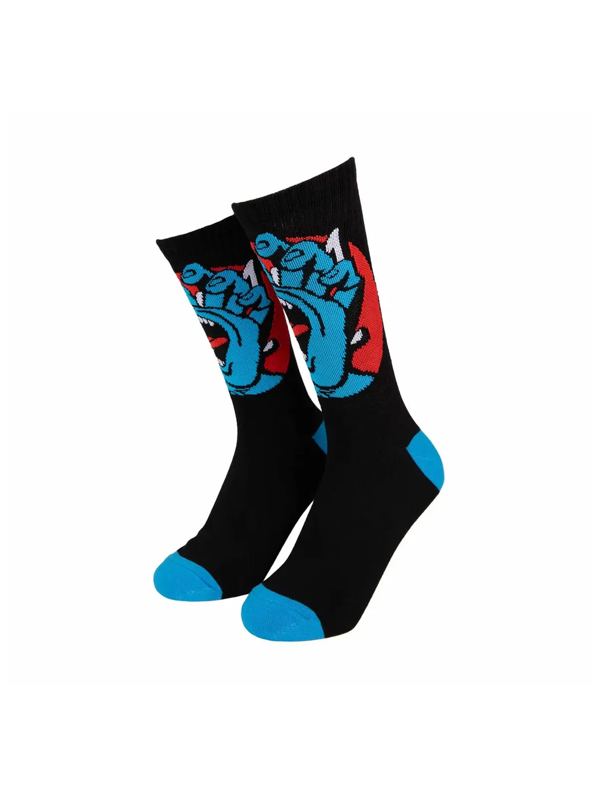 Chaussettes Santa cruz Hand Dot Socks (2 Pack) Black & White, vue en angle 3/4