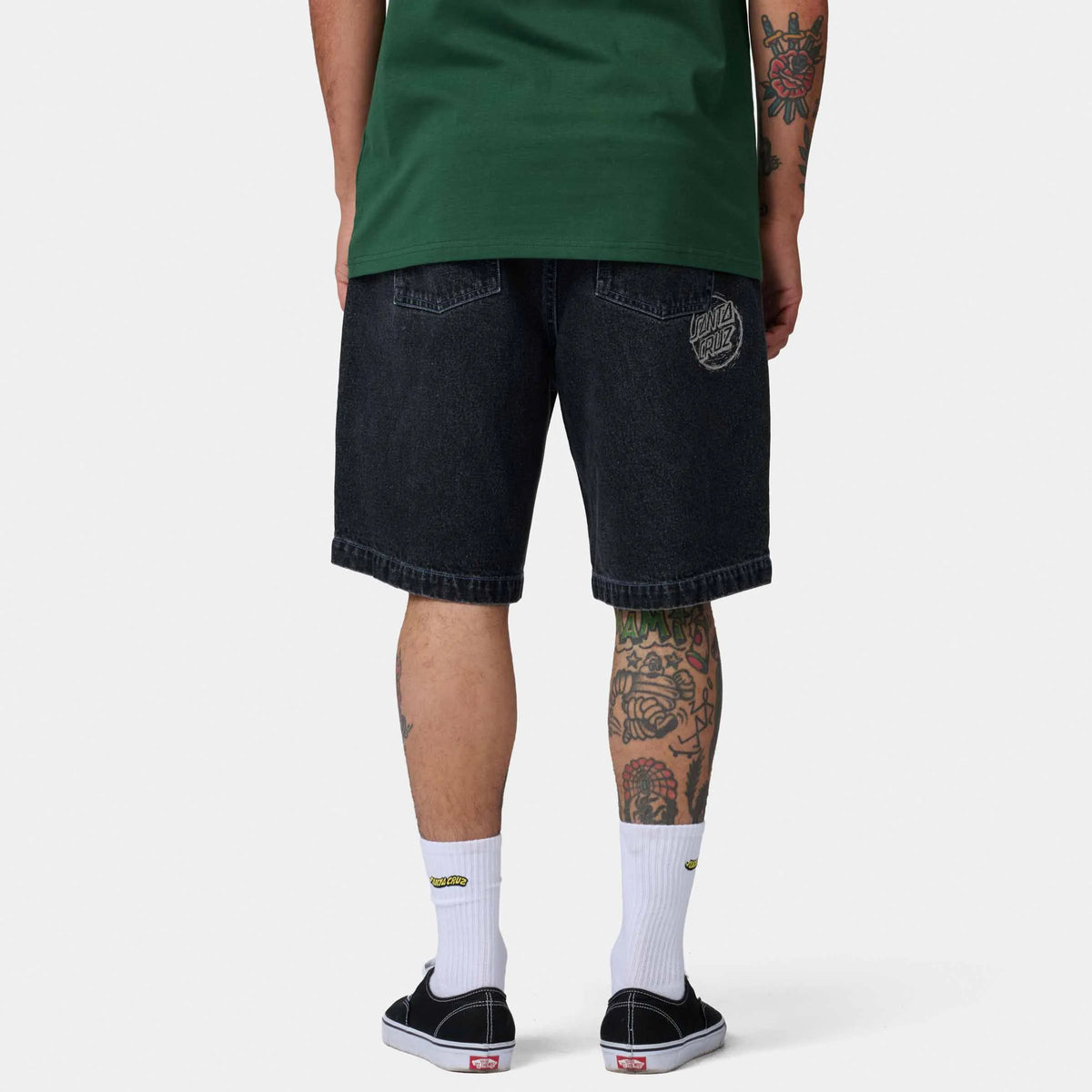 Shorts Santa cruz Stamped Big Shorts Black, vue de dos portée