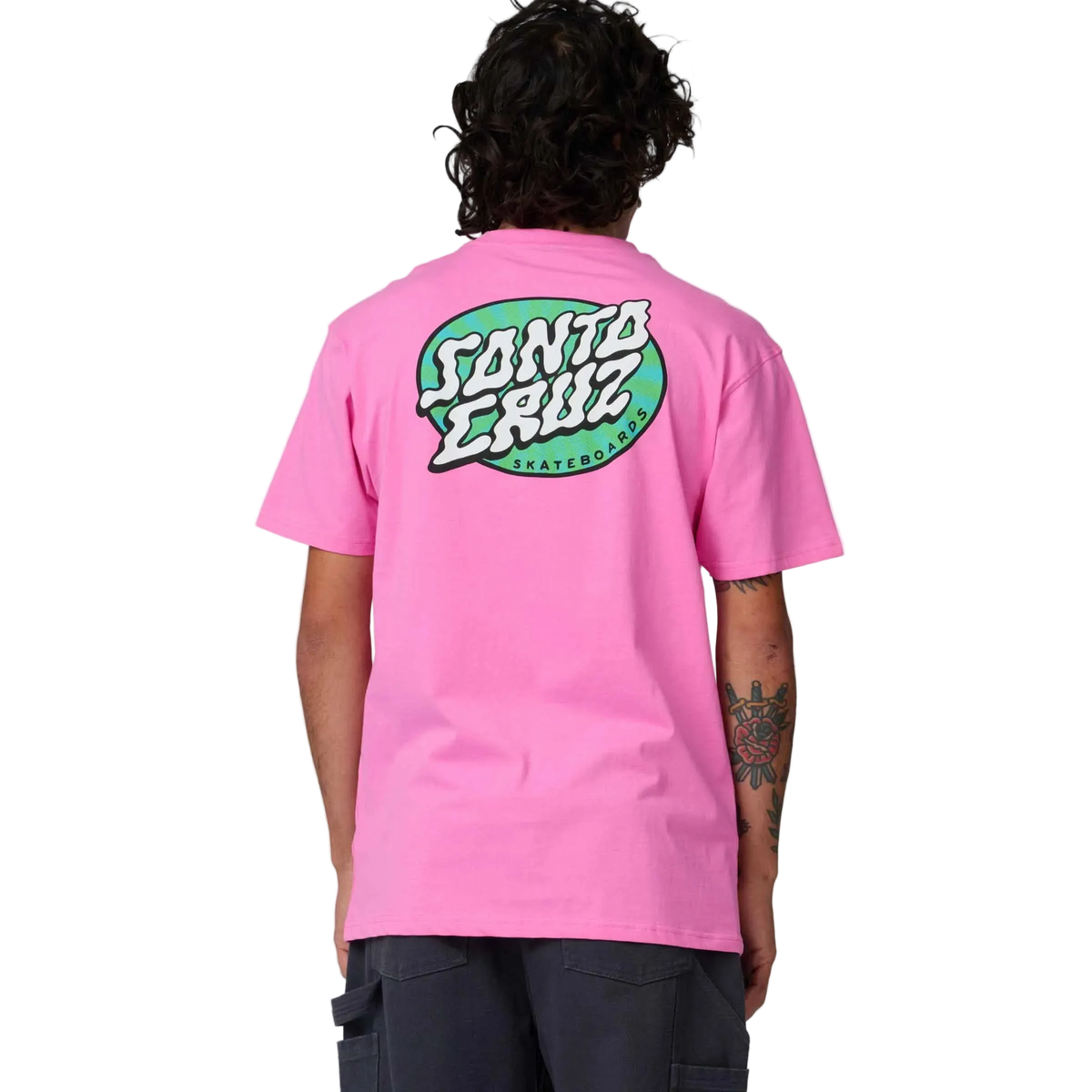 Teeshirts Santa cruz Vertigo Dot T-Shirt Electric Pink, vue de dos portée