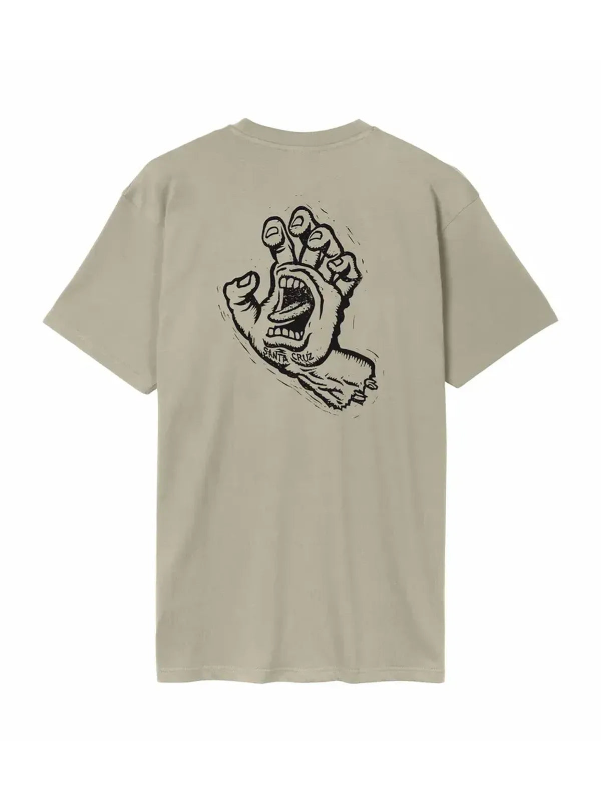 Teeshirts Santa cruz Stamped Screaming Hand T-Shirt Stone Grey, vue de dos