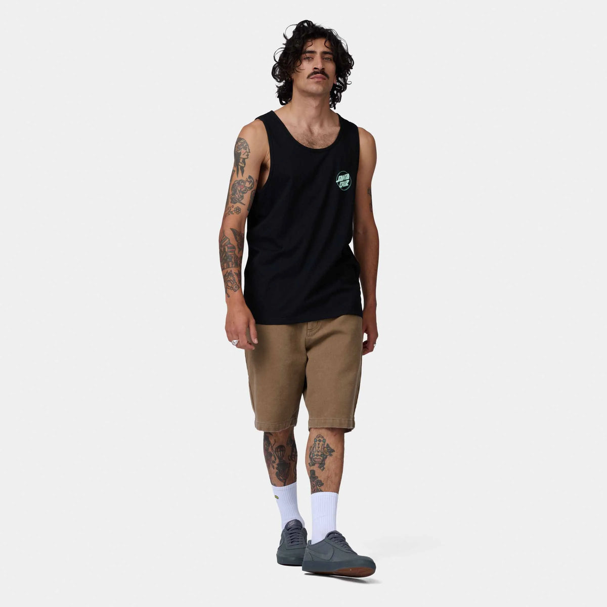 Débardeurs Santa cruz Partial Dot Vest Black/Mint, vue de plein pied