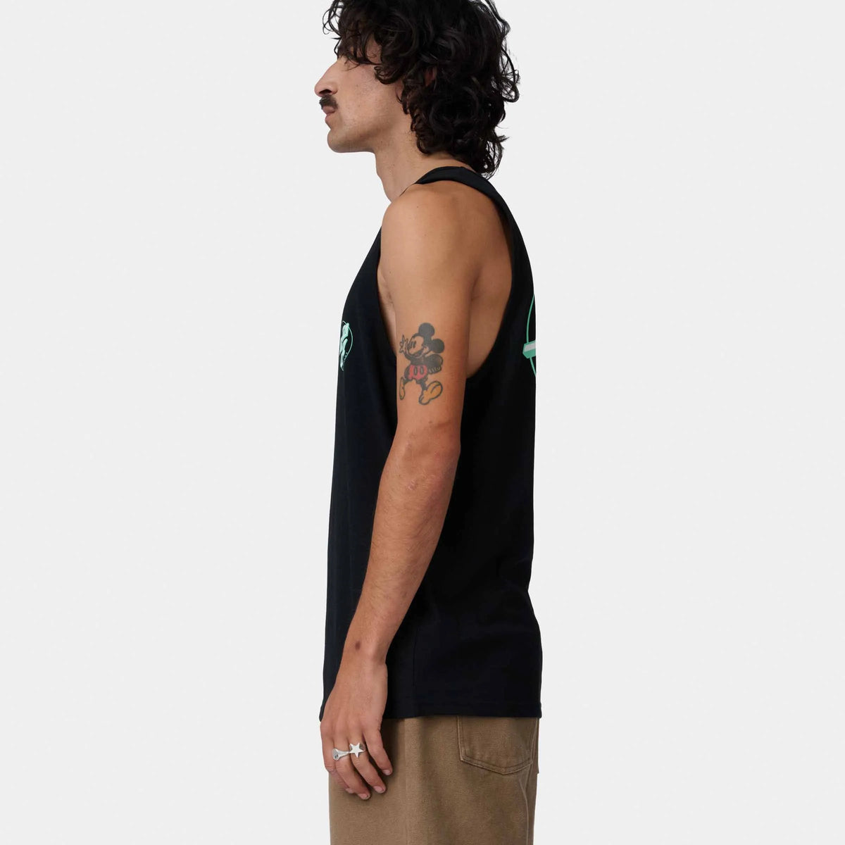 Débardeurs Santa cruz Partial Dot Vest Black/Mint, vue de coté