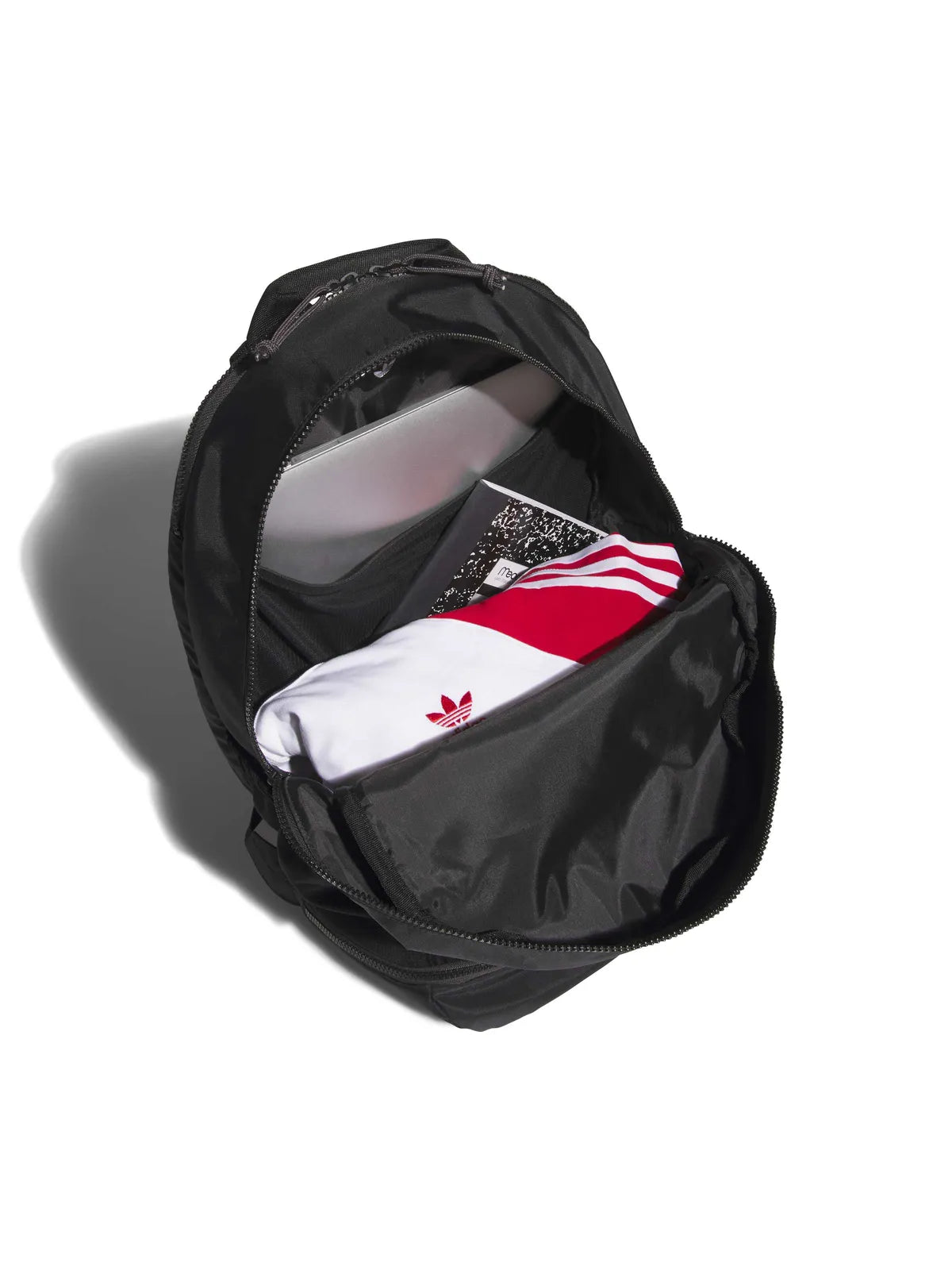Sacs Adidas-Fsbs Bcpk-Black, vue de cote de ¾ sac ouvert