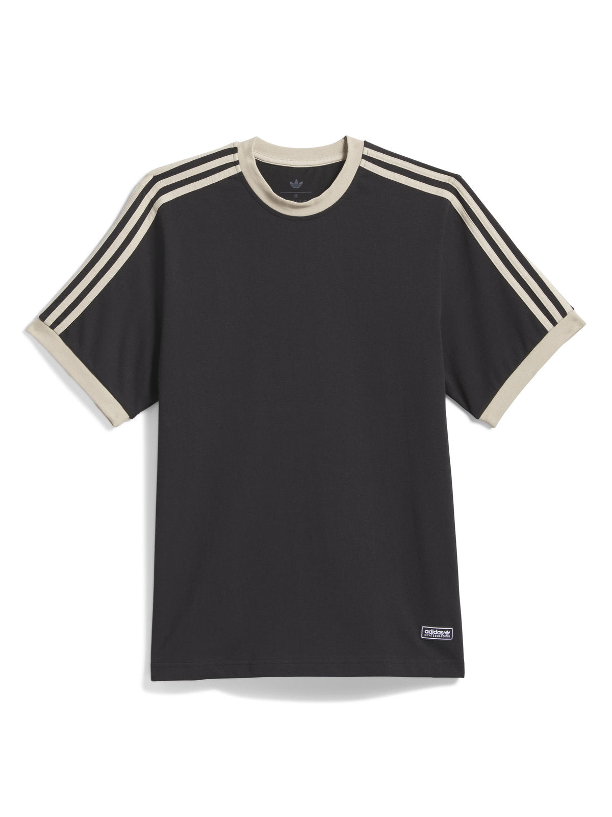 Teeshirts Adidas Fsbs Ringer Tee Black Khaki Three, vue a plat de face