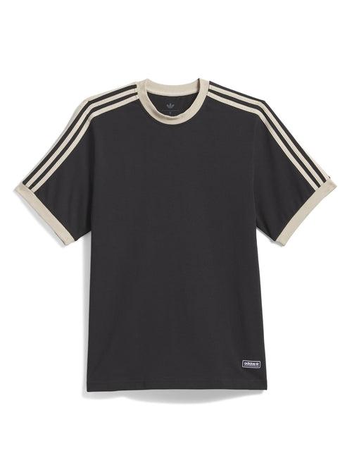 Teeshirts Adidas Fsbs Ringer Tee Black Khaki Three, vue a plat de face