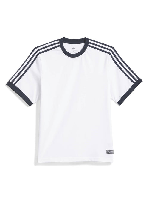 Teeshirts Adidas Fsbs Ringer Tee White Aurora Ink, vue a plat de face