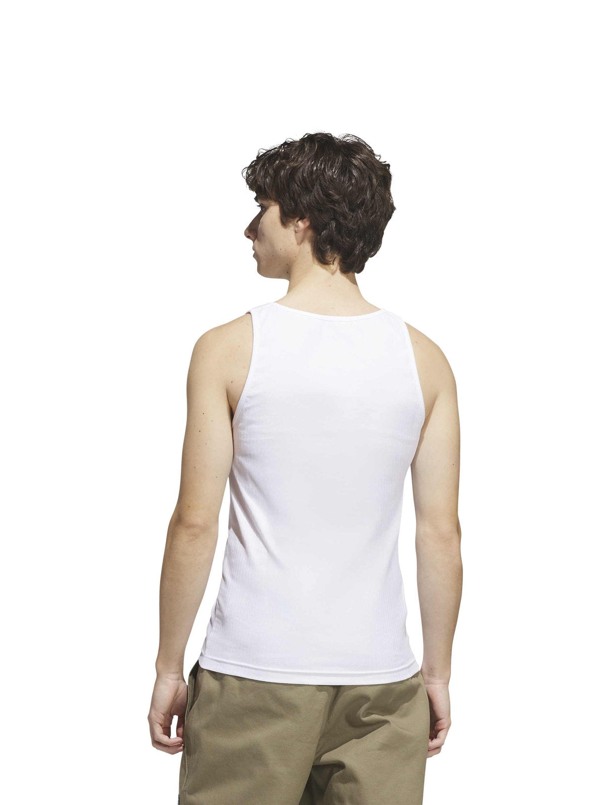 Débardeurs Adidas Fsbs Tank White/White/Black, porté par un mannequin de dos