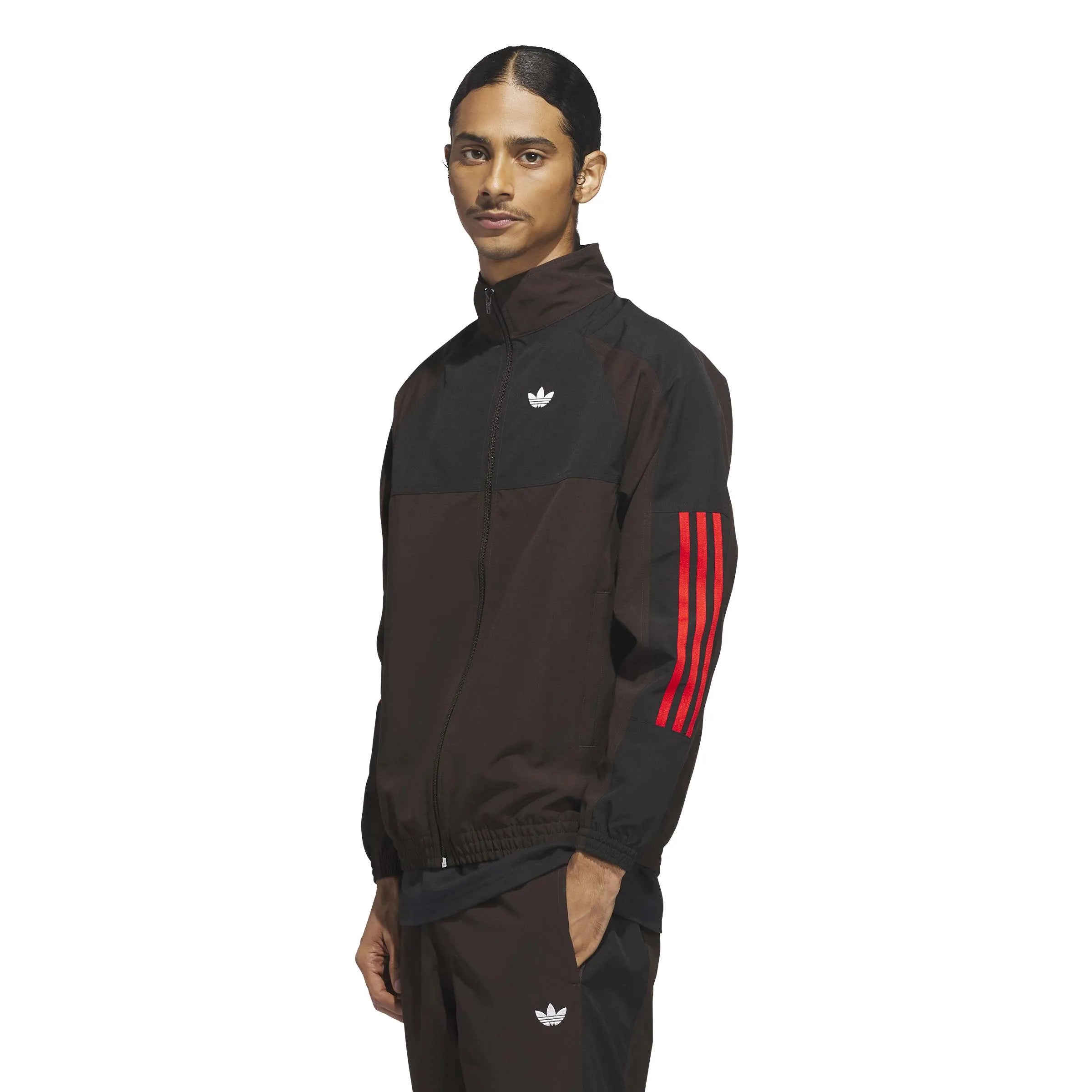 Vestes Adidas-Gatsele Trk Jkt-Aurora Coffee, vue portée de ¾