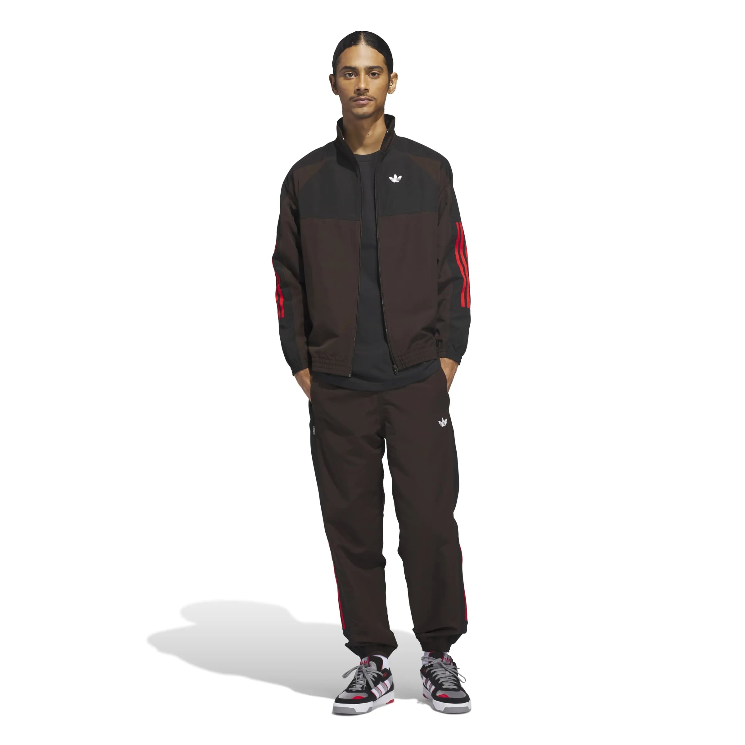 Vestes Adidas-Gatsele Trk Jkt-Aurora Coffee, vue portée en pied
