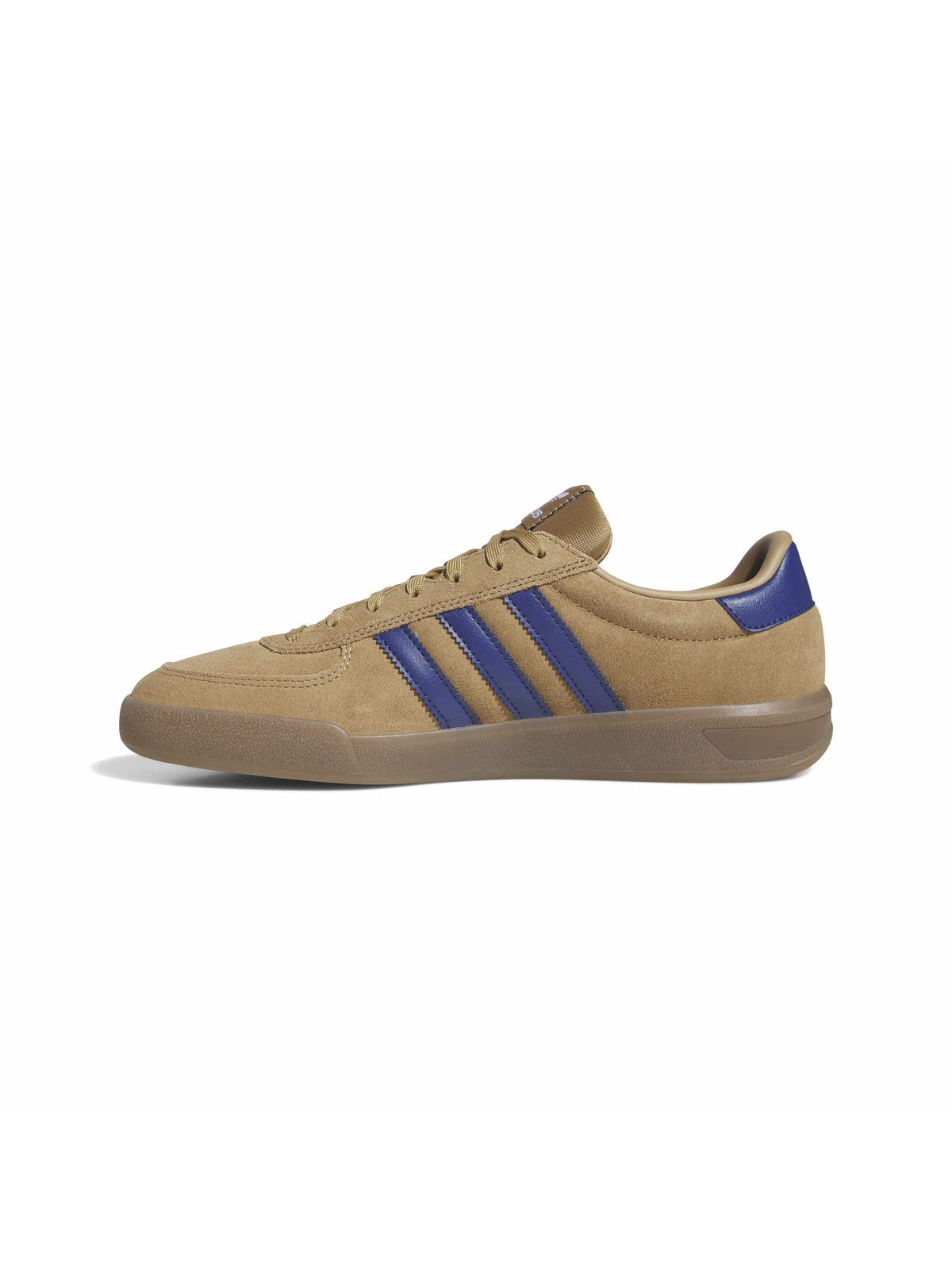 Chaussures de skateboard Adidas Glenburn Cardbo/Mutprp/Gum5, vue de profil suède marron et bandes violettes