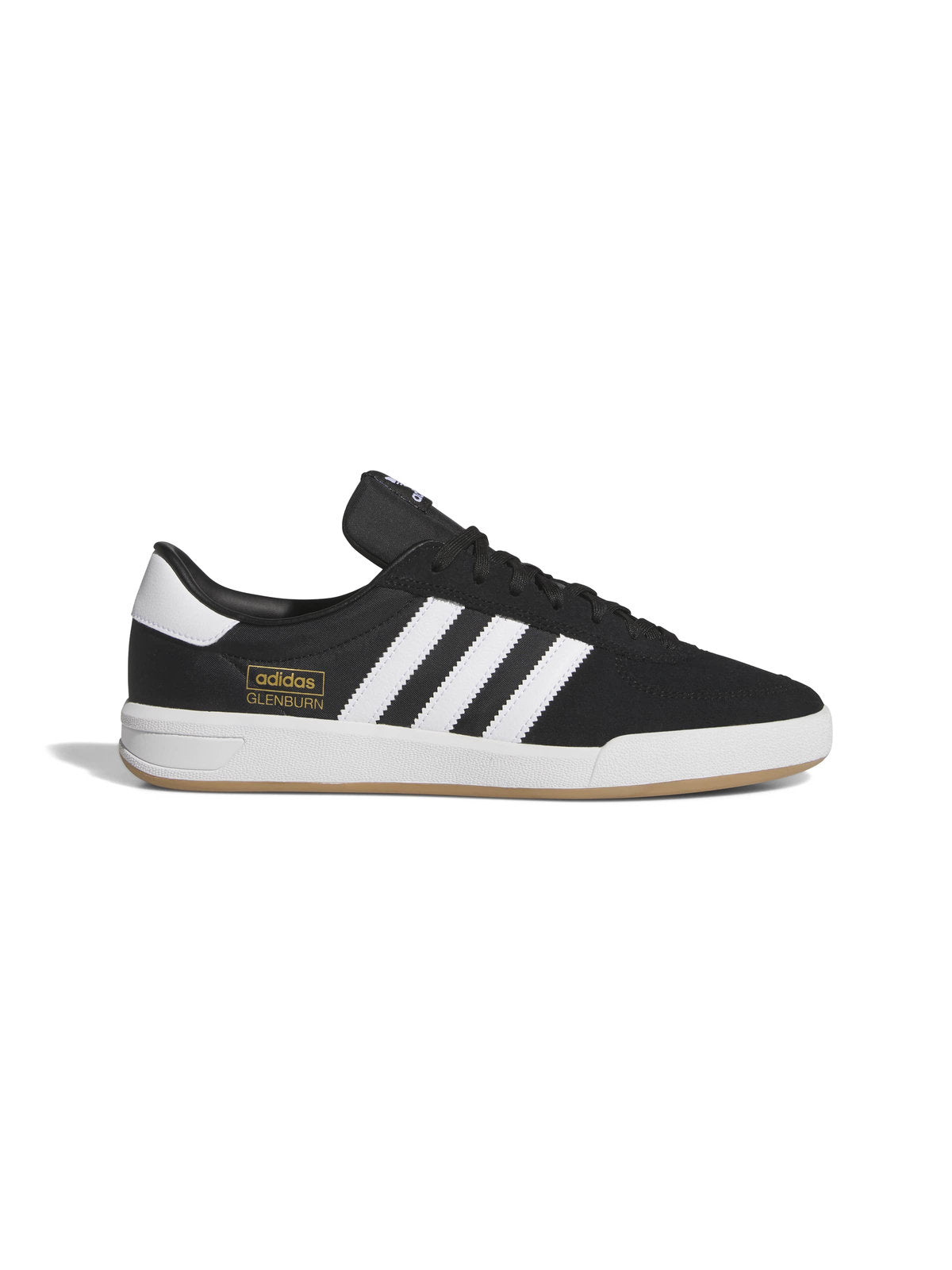Chaussures de skateboard Adidas Glenburn Core Black Cloud White Gum, vue du profil droit