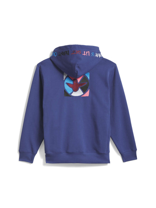 Sweatshirts Adidas Gonz Graph Hdy Muted Purple, vue de dos a plat