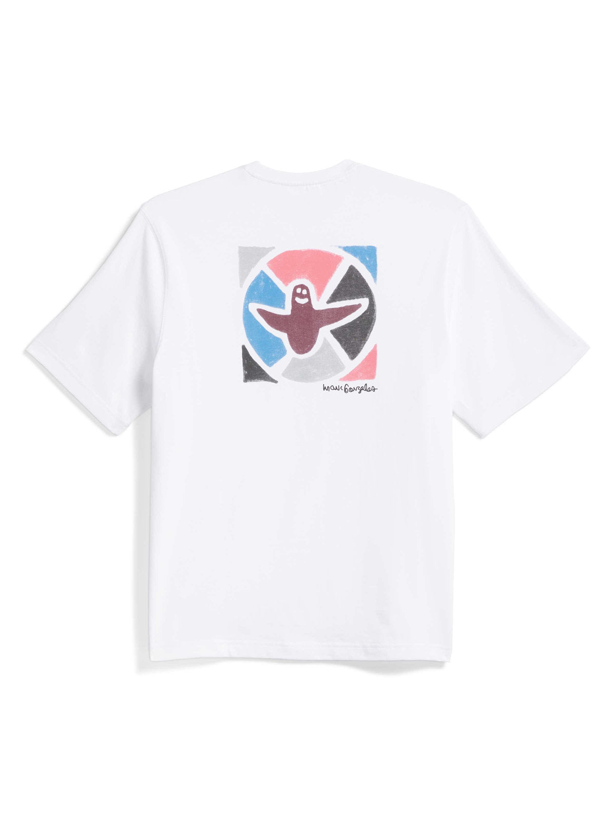 Teeshirts Adidas Gonz Mod Tee White, vue de dos a plat