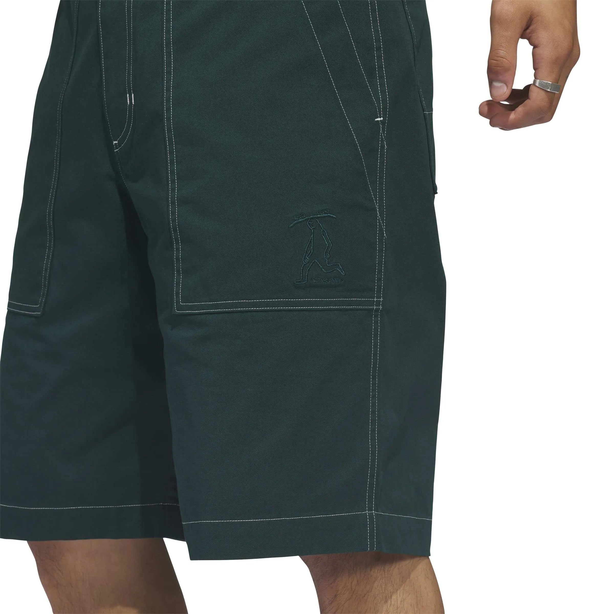 Shorts Adidas-Gonz Short-Aurora Ivy, vue détail avant short