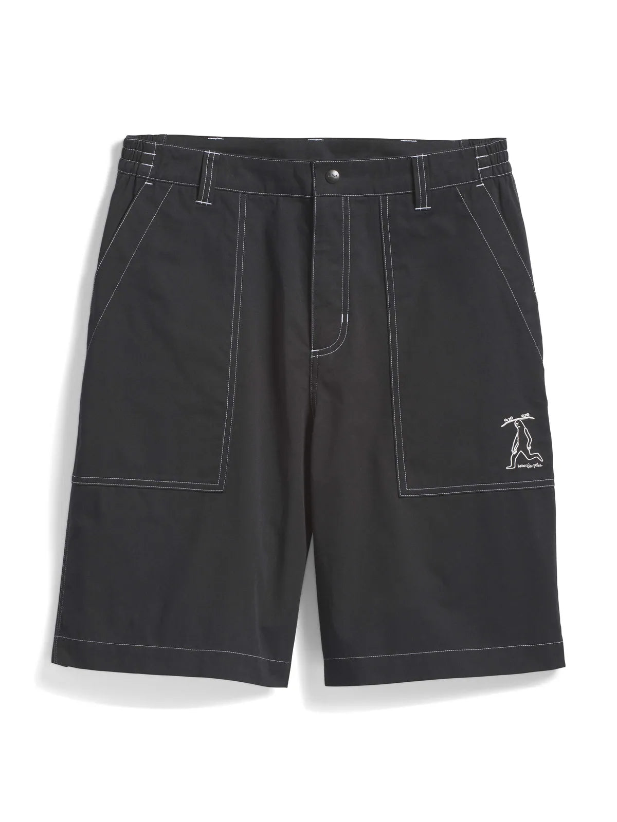 Shorts Adidas-Gonz Short-Black, vue de face à plat