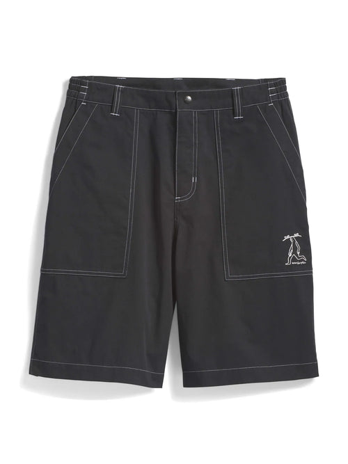 Shorts Adidas-Gonz Short-Black, vue de face à plat