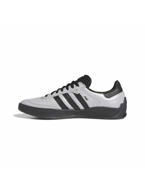 Chaussures de skateboard Adidas-Puig Samba-Silver Met., vue latérale gauche