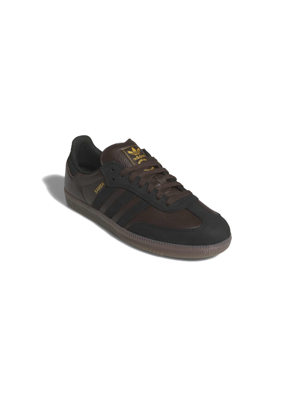 Sneakers Adidas Samba Adv Dark Brown Core Black Gum, vue de ¾ face