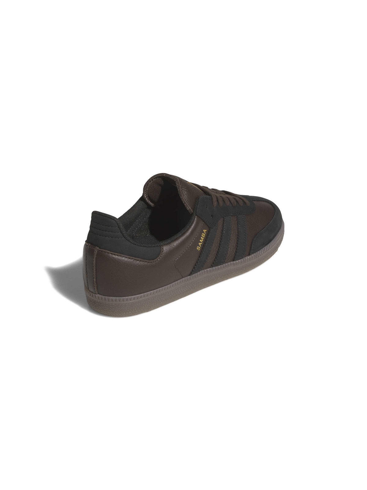 Sneakers Adidas Samba Adv Dark Brown Core Black Gum, vue de ¾ face arrière