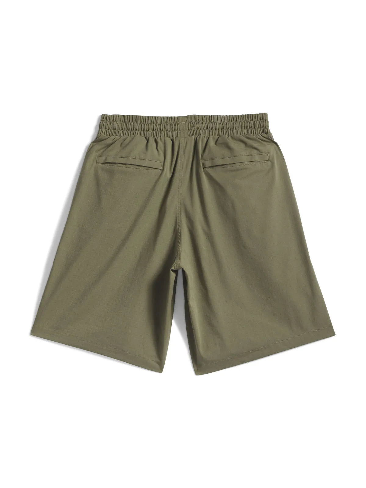 Shorts Adidas-Skate Short-Olive Strata, vue de l’arrière à plat