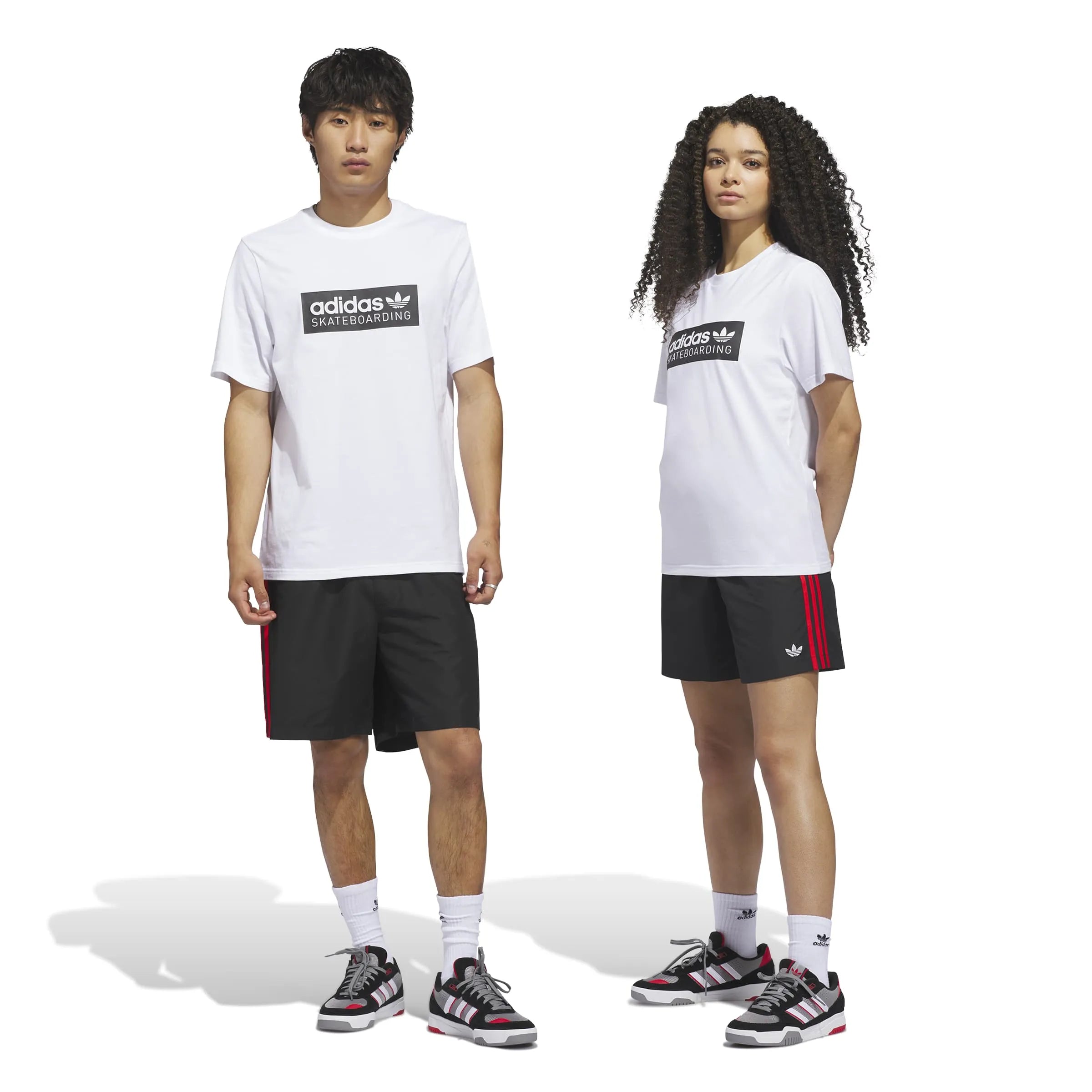 Shorts Adidas-Skt Wtr Short-Black, vue portée arrière par homme et femme