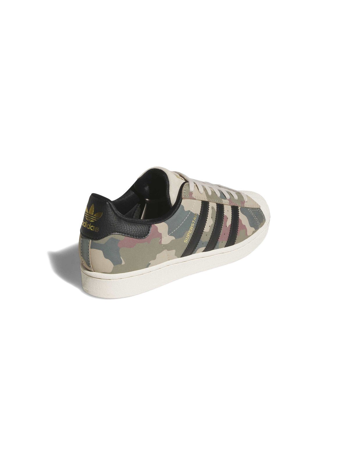 Sneakers Adidas Superstar Adv Khaki Three Core Black Chalk White, vue de ¾ face arrière