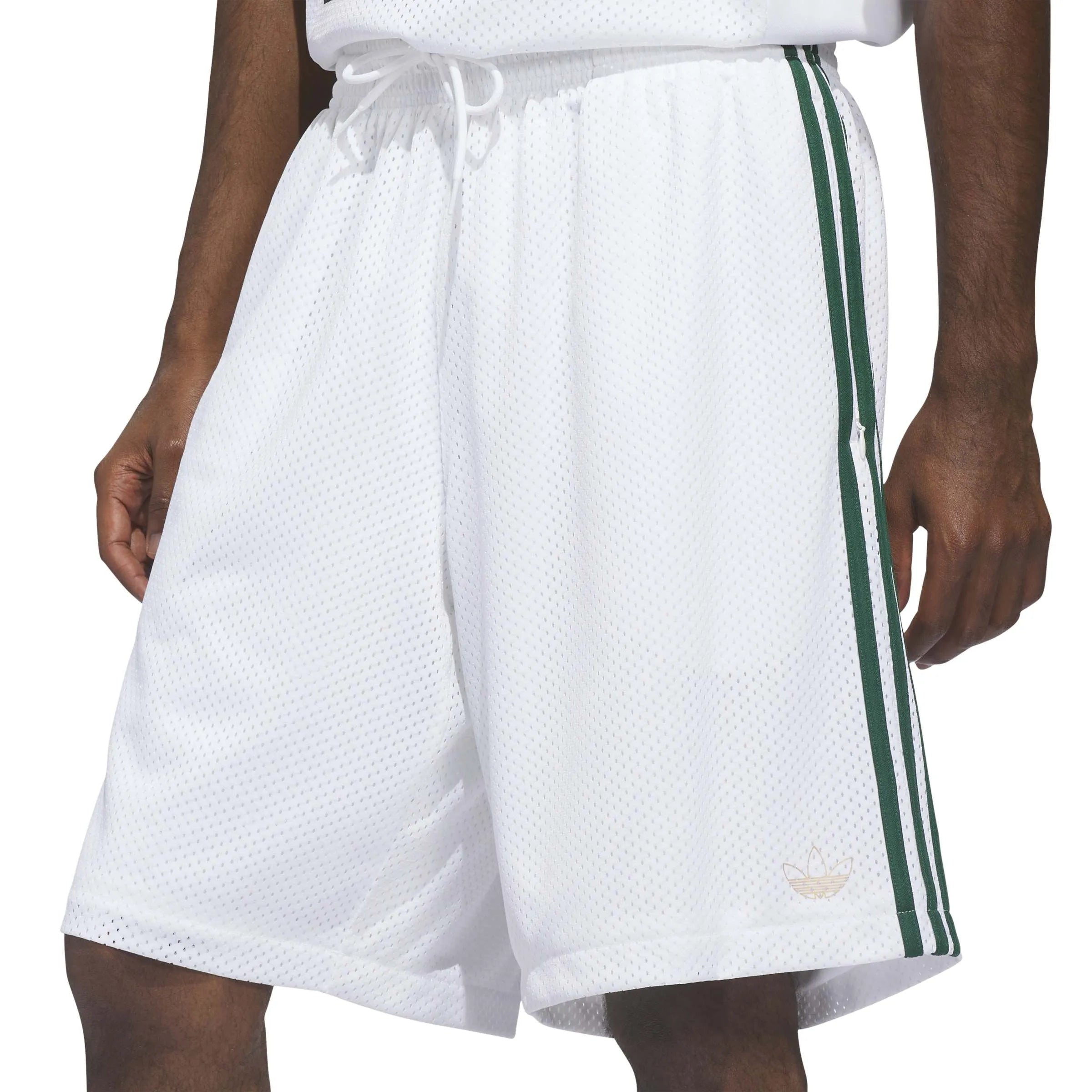 Shorts Adidas-Tyshawn B Short-White, vue détail avant short