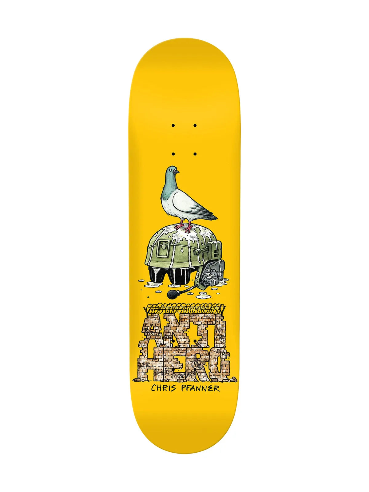 Planches de skate   Antihero Deck Liberdad Pfanner Yellow 8.25 X 32 - 14.38, vue de dessous
