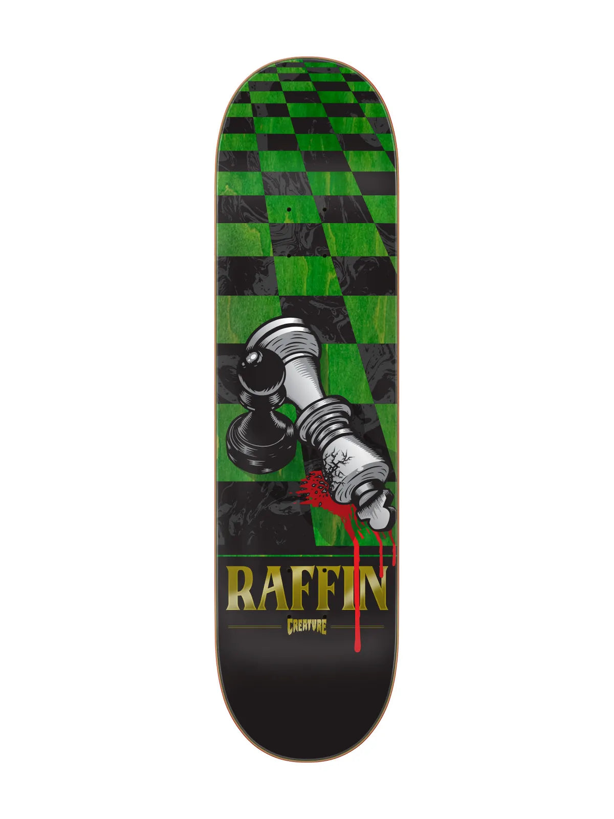 Planches de skate   Creature Deck Raffin Checkmate 8.25 X 32.04, vue de dessous