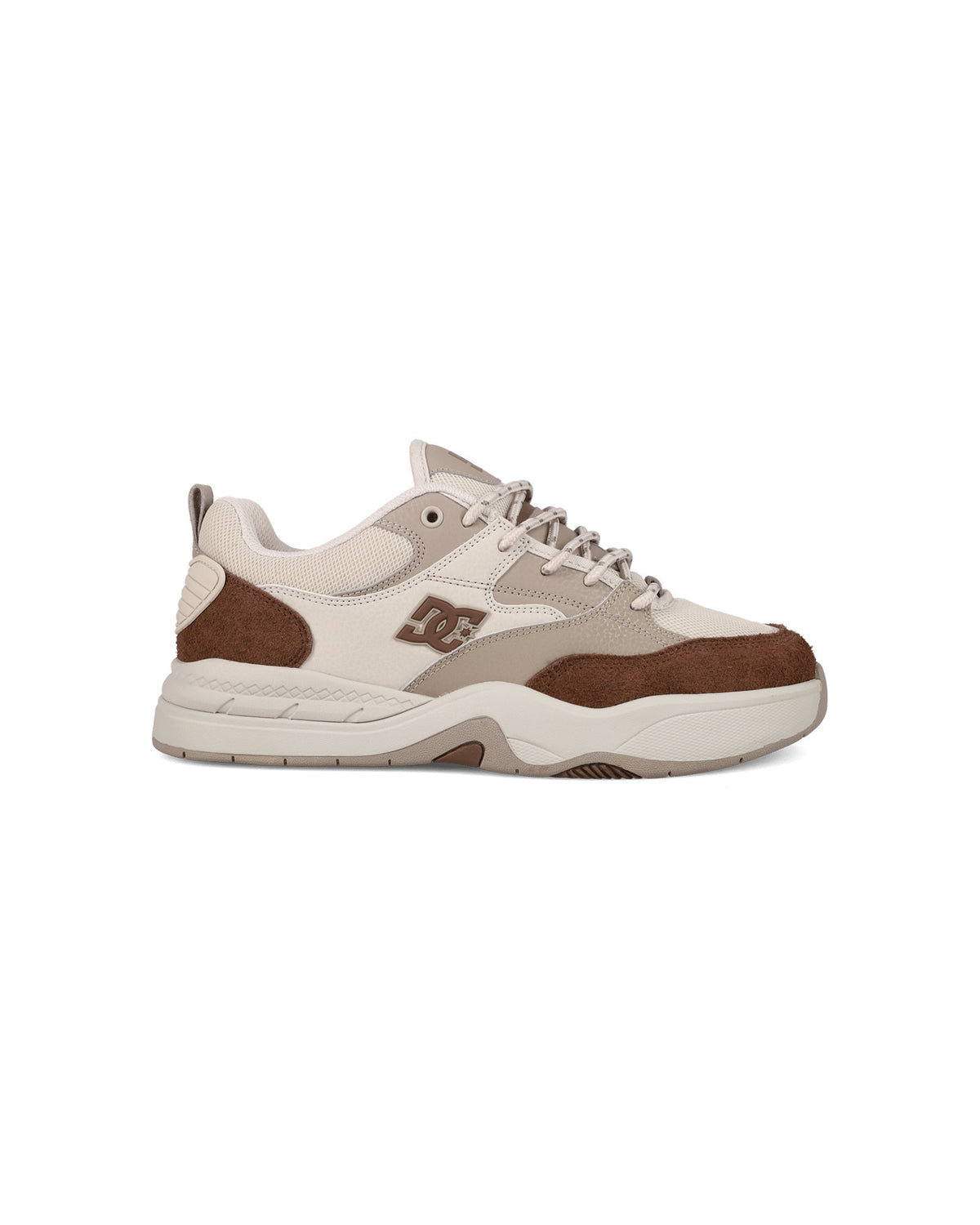 Chaussures de skateboard Dc shoes Ascend (211) Brown/Tan/Off White, vue de profil