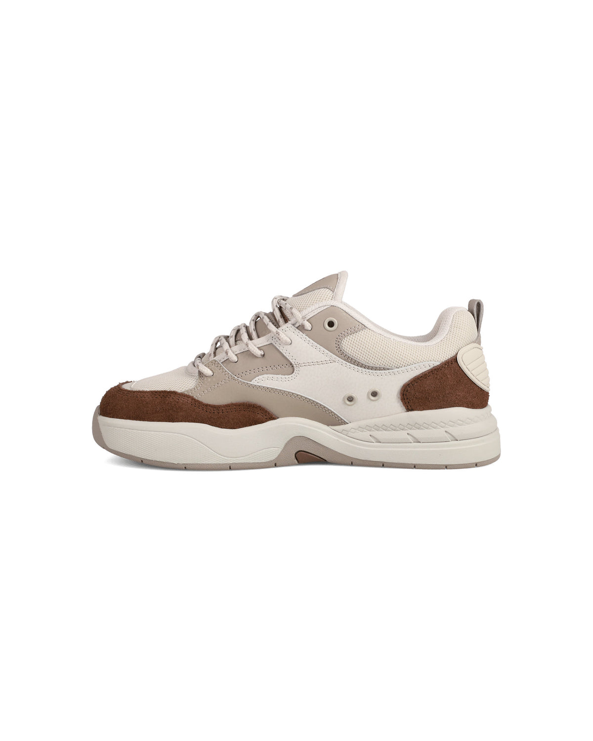Chaussures de skateboard Dc shoes Ascend (211) Brown/Tan/Off White, vue de profil