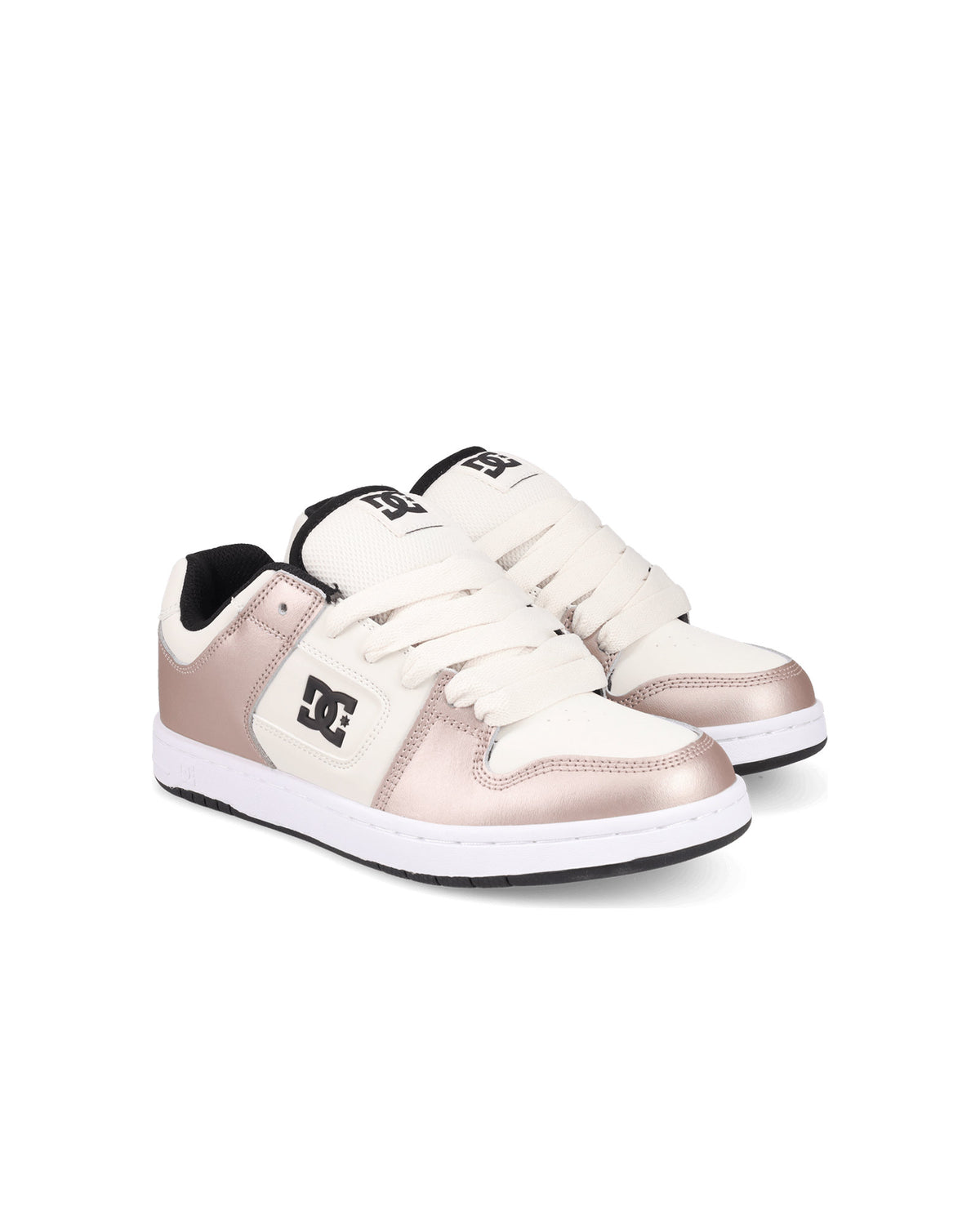 Chaussures de skateboard Dc shoes Manteca 4 (657) Rose Gold/Off White, vue de ¾ face