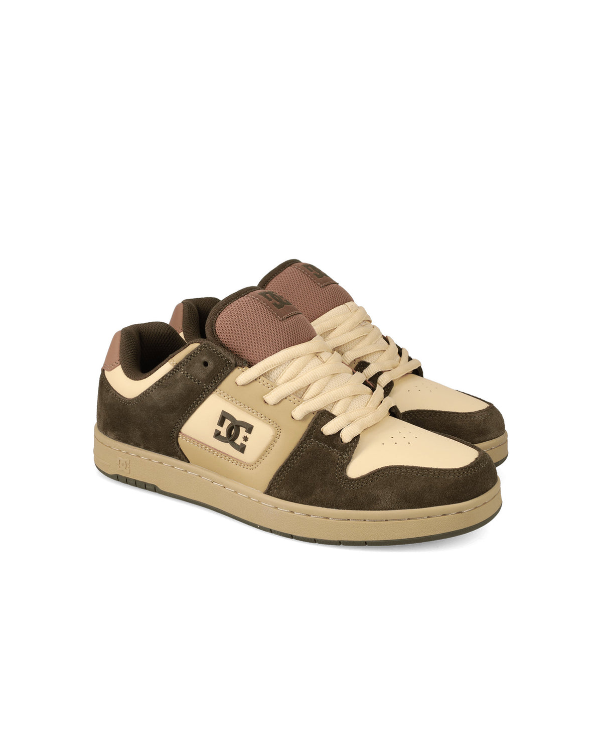 Chaussures de skateboard Dc shoes Manteca 4 S (301) Olive/Tan, vue de ¾ face