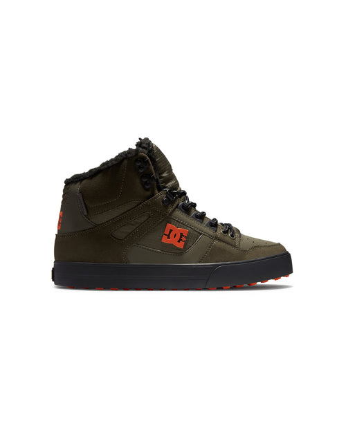 Chaussures de skateboard Dc shoes Pure Ht Wc Wnt (Doo) Dusty Olive/Orange, vue de profil