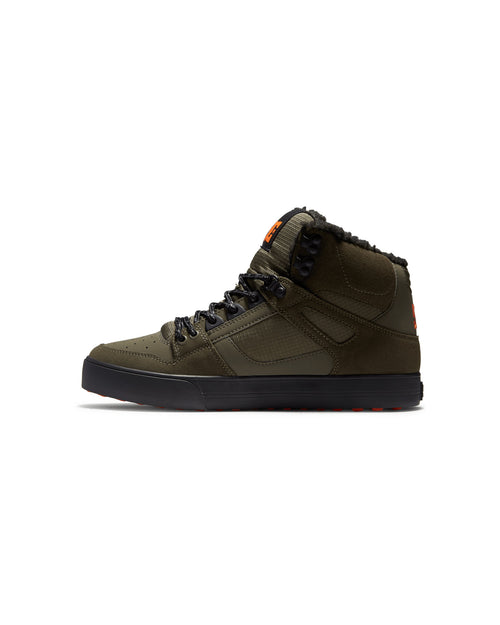Chaussures de skateboard Dc shoes Pure Ht Wc Wnt (Doo) Dusty Olive/Orange, vue de profil