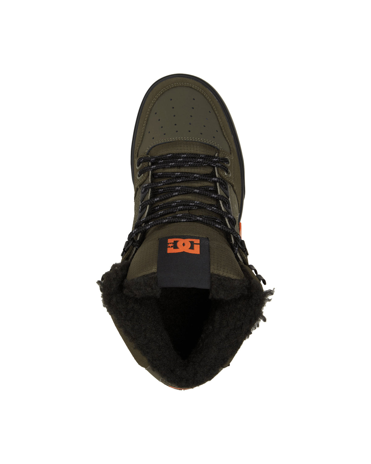 Chaussures de skateboard Dc shoes Pure Ht Wc Wnt (Doo) Dusty Olive/Orange, vue du dessus