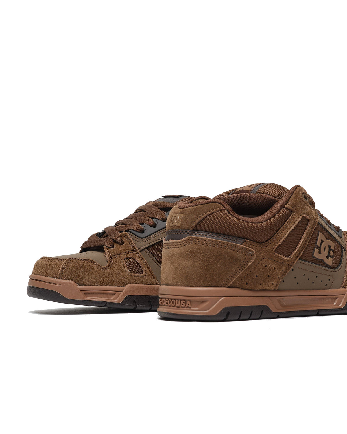 Chaussures de skateboard Dc shoes Stag (Bng) Brown/Gum, vue rapprochée de profil arrière