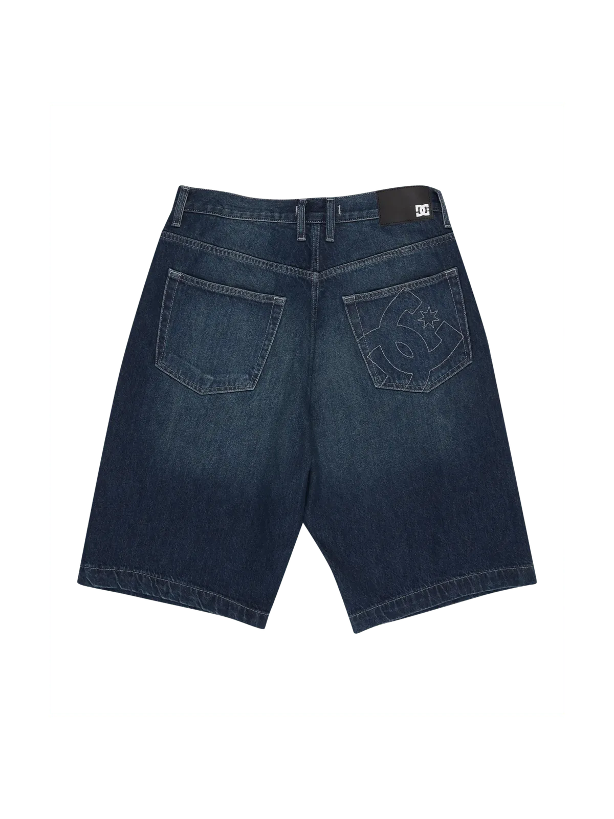 Shorts Dc shoes Baggy Denim Jort Dark Denim, vue face arrière a plat