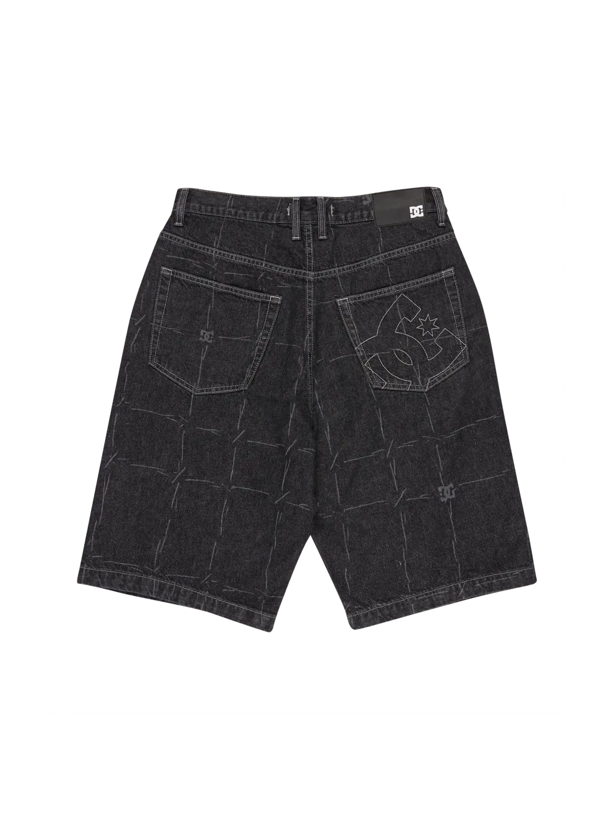 Shorts Dc shoes Baggy Denim Jort Wired 32 Black, vue face arrière a plat