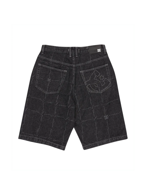 Shorts Dc shoes Baggy Denim Jort Wired 32 Black, vue face arrière a plat