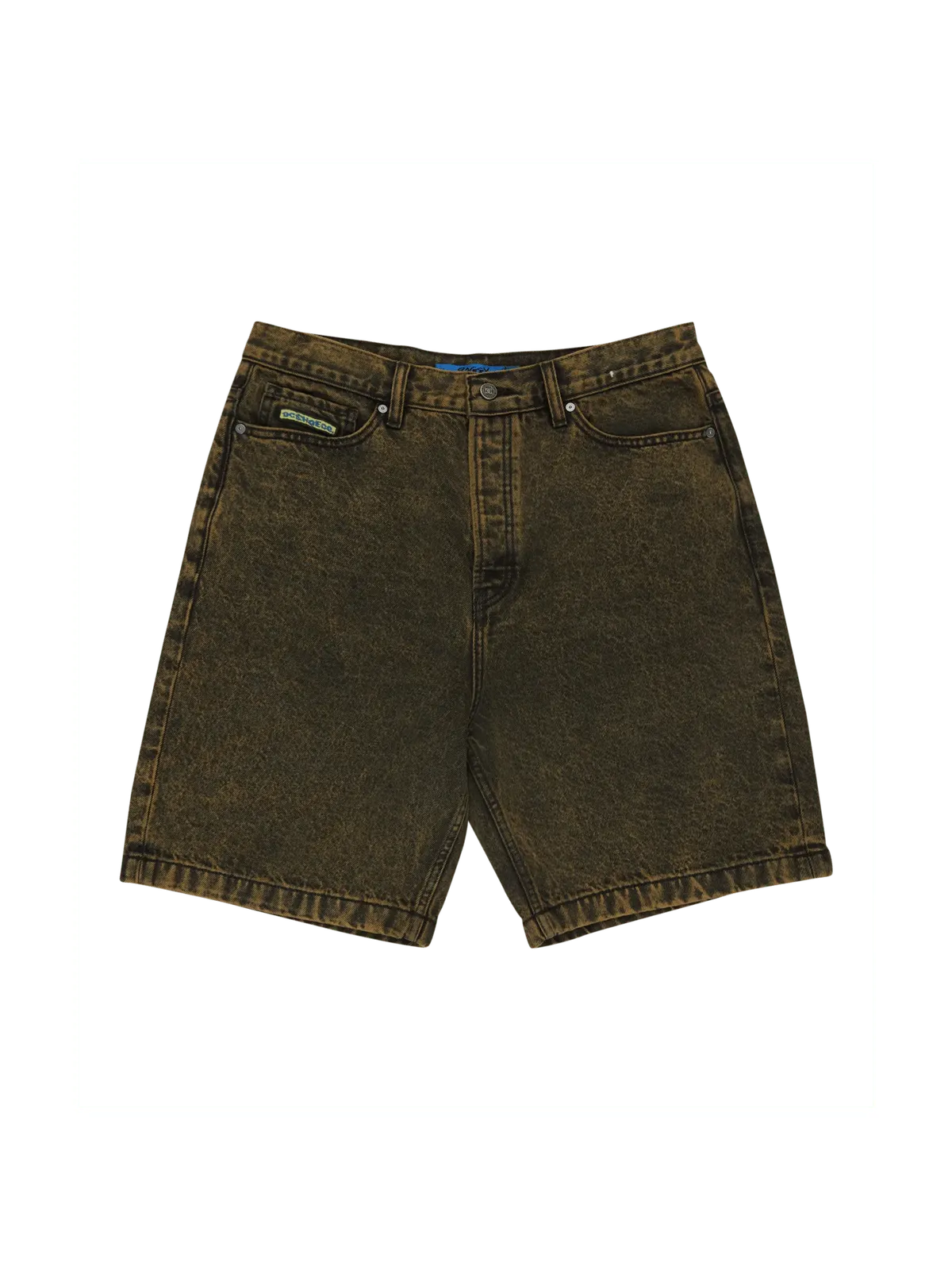 Shorts Dc shoes Baggy Denim Short Golden Olive, vue de face a plat