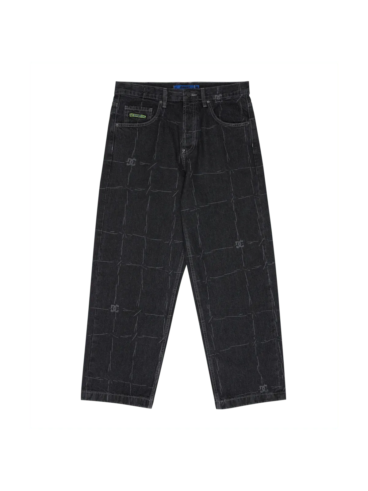 Pantalons Dc shoes Baggy Denim Wired Wired 32 Black, vue de face a plat