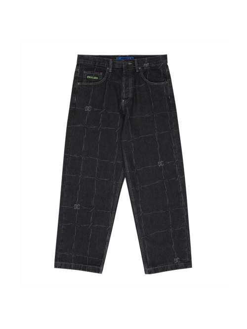 Pantalons Dc shoes Baggy Denim Wired Wired 32 Black, vue de face a plat