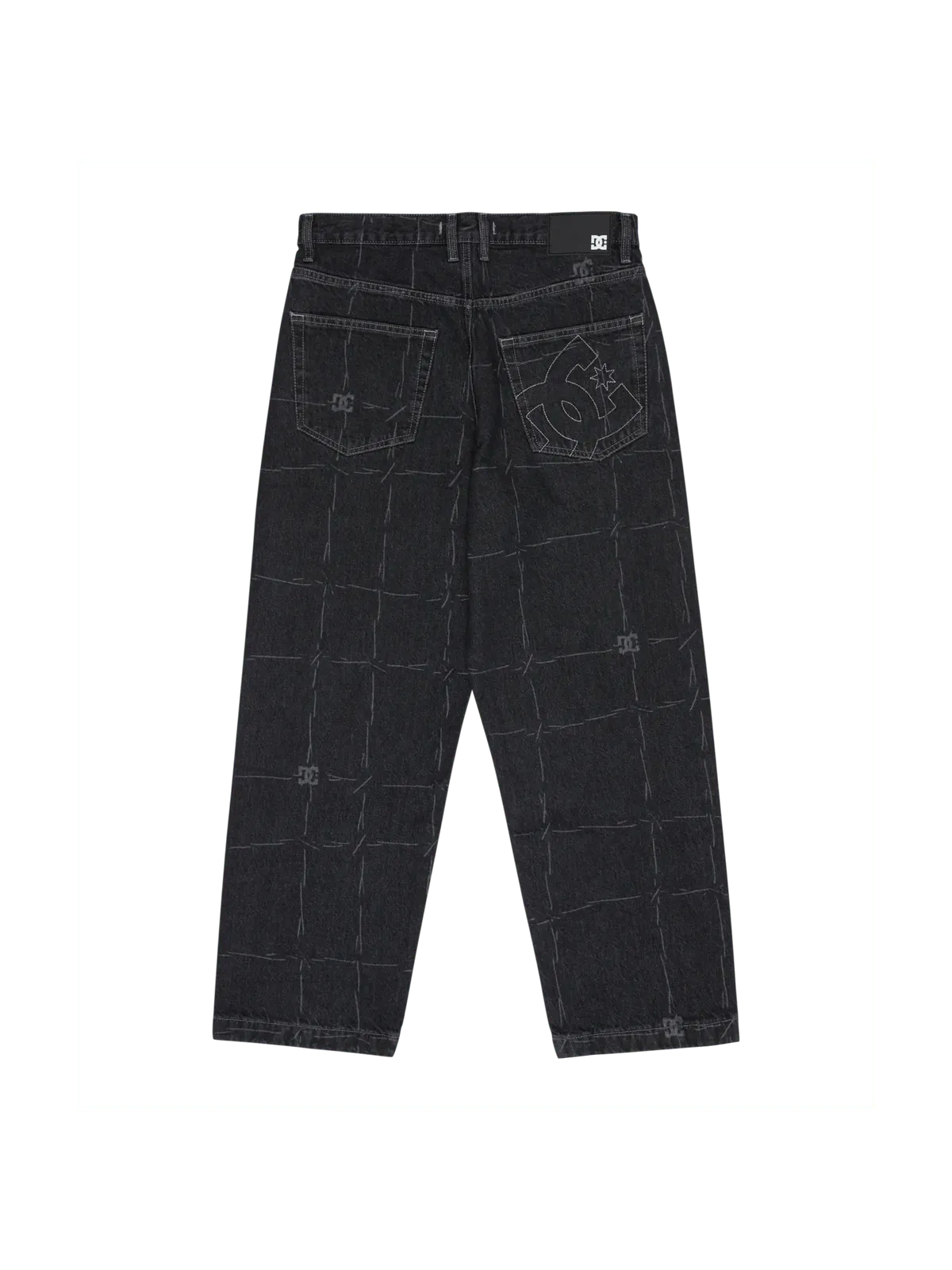 Pantalons Dc shoes Baggy Denim Wired Wired 32 Black, vue de la face arrière a plat
